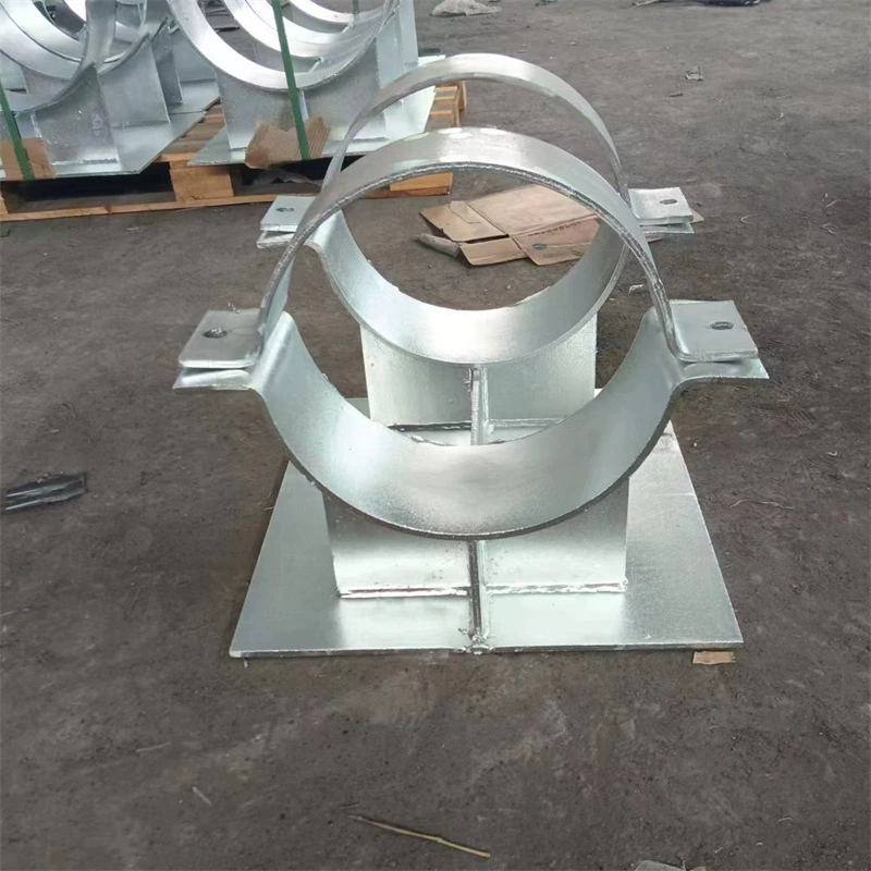 Заводская поставка из углеродистой стали сварная оцинкованная труба Опора скользящая фиксированная направляющая Опора трубный зажим типа обруч трубный зажим