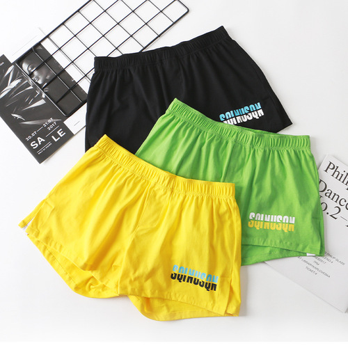 Home loose men's underwear boxer briefs solid color breathable Arrow pants cotton comfortable trendy men's boxer briefs