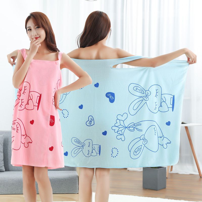 Fiber wearable bath towel magic characte...