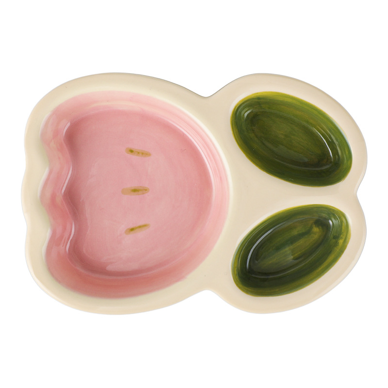 Tulipán creativo Oficina hogar lindo comida separada rejilla de reducción de grasa comida una persona comida vajilla separada Placa de alto aspecto