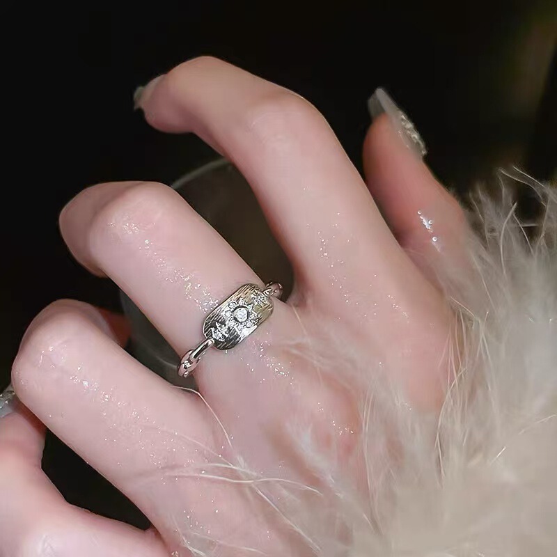 925纯银素圈戒指女不掉色森系小众ins风设计高级感百搭开口调节|undefined