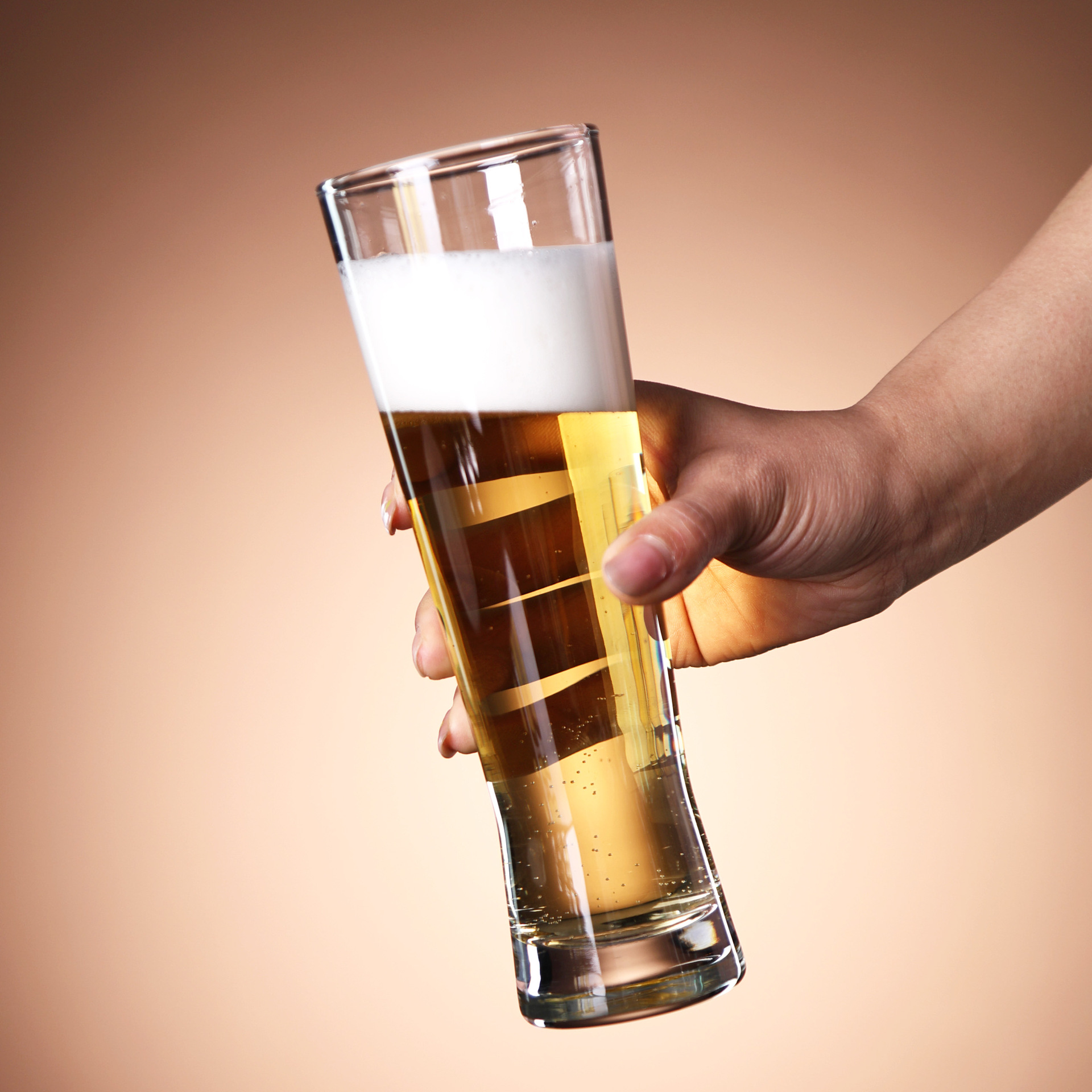 Tazas de cerveza de trigo de cintura retraída, tazas de cerveza artesanales, tazas de bar, tazas de cóctel, logotipo de impresión de tazas de vidrio altas y delgadas