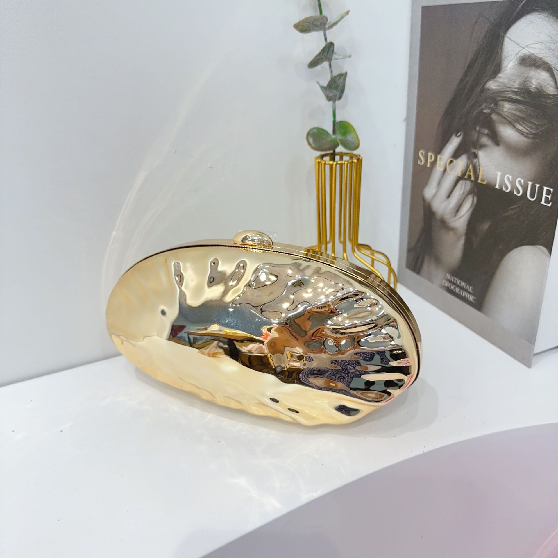 Bolsas de cena transfronterizas bolsas de mano de dama bolsas de bloqueo de mármol bolsas de acrílico bolsas de cadena huevo de ganso bolsas de cena