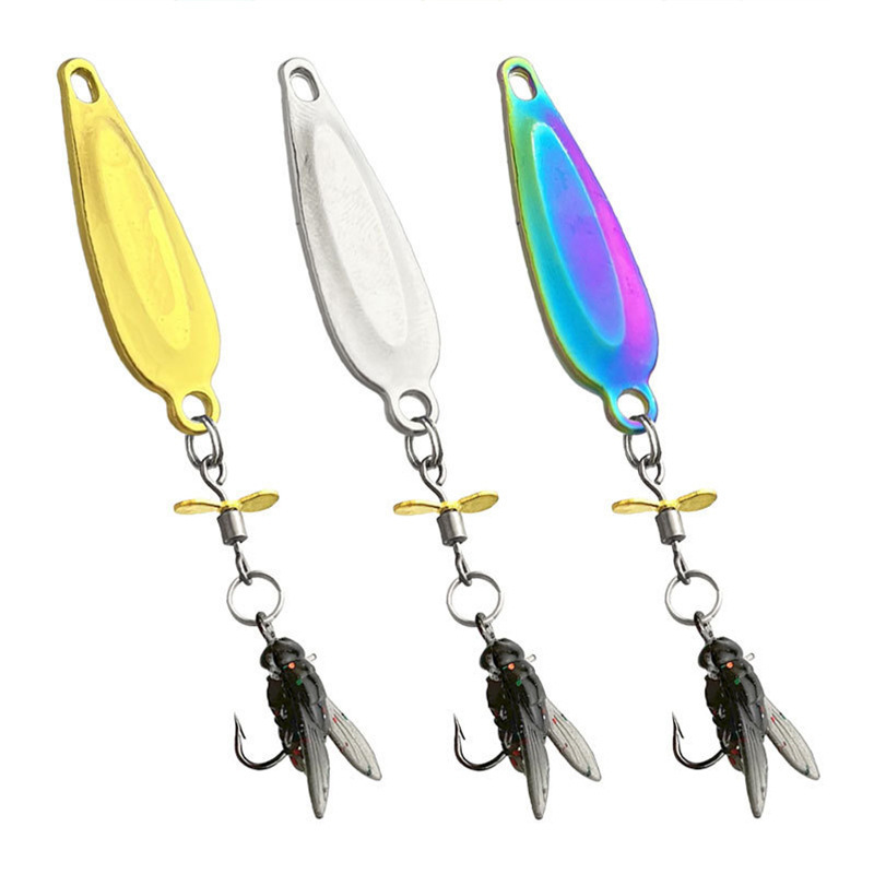 Fly Hook Propeller Spinner Lure Fly Hook Micro Lure Fly Fishing Rig for Minnow and Whitefish Micro Fishing