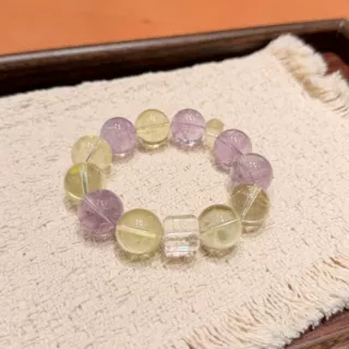 天然紫水晶柠檬晶水晶手串多宝手链原创设计时尚手链批发水晶手饰
