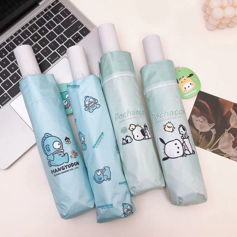 Sanrio Officially Licensed Fully Automatic Umbrella with Cute Cartoon Pattern Pacha Dog·Half-Mermaid Hanton Umbrella