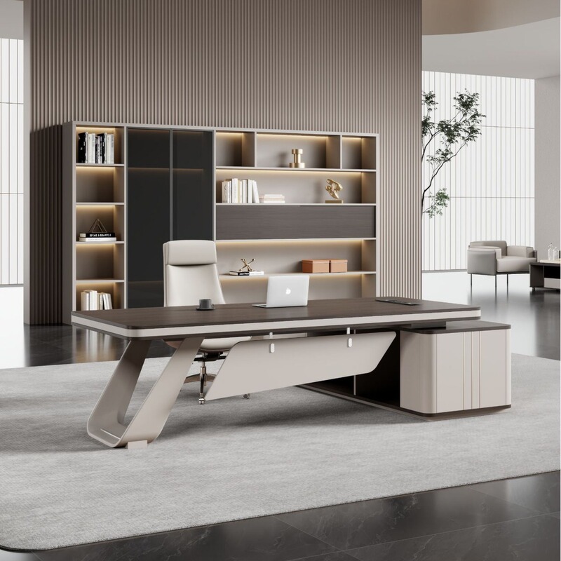 Light Luxury Chairman's Office Boss Desk Desk Modern Simple Table and Chair Combination Light President's Desk Manager
