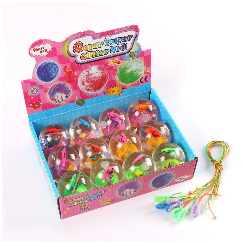 Пружинный мяч с веревкой, мигающая игрушка, 5,5 см