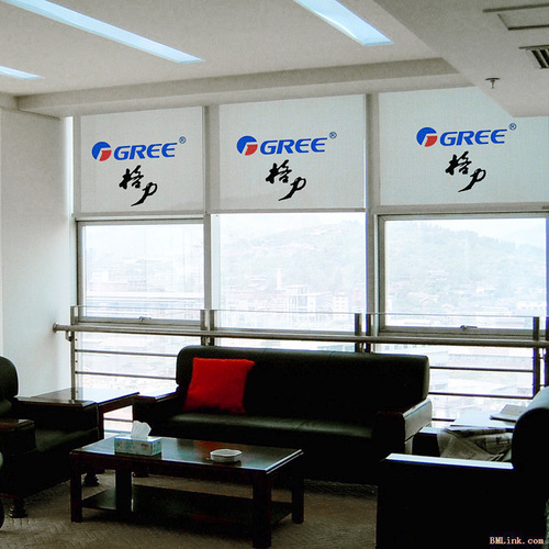 Curtain roller blind engineering office advertising logo electric hand-pull finished pull-type lifting blackout sunshade cloth