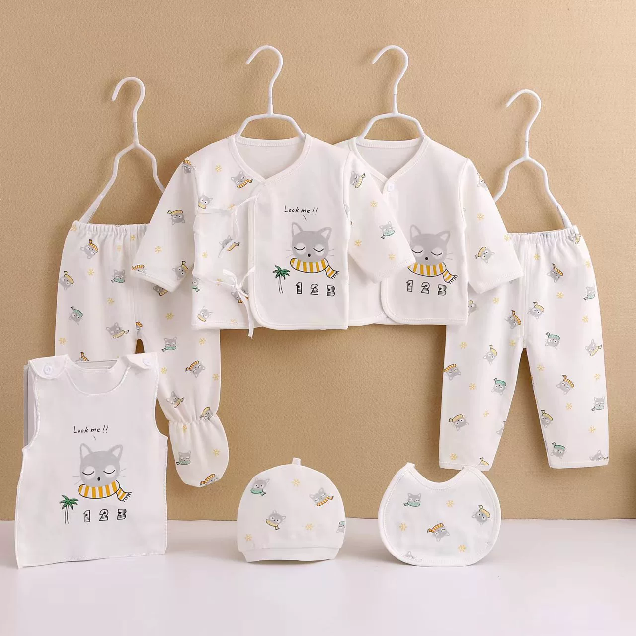 Plastic children's set for new born, sweater, combed cotton