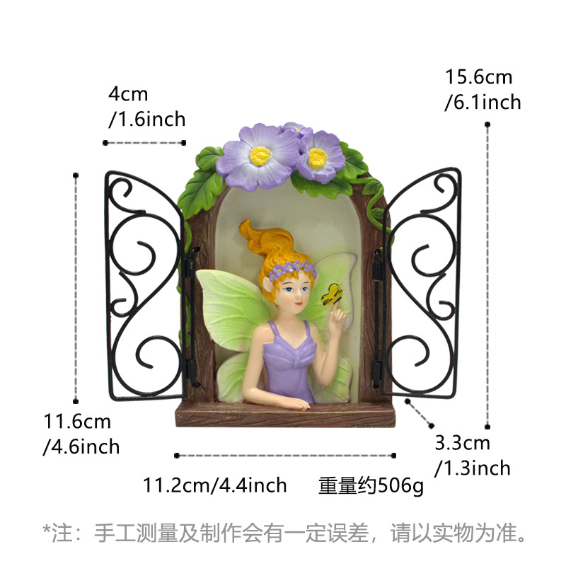  flower fairy elf resin Balcony decoration outdoor courtyard terrace decoration flower fairy garden pendant resin