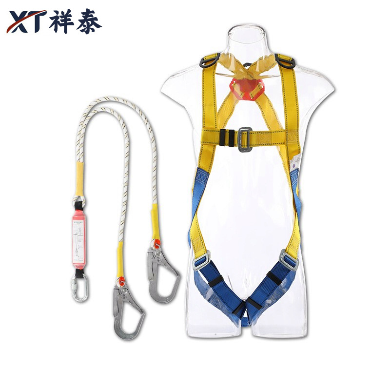 全身五点式安全带 欧式丙纶缓冲双钩安全带高空作业防坠落保险带-阿里巴巴
