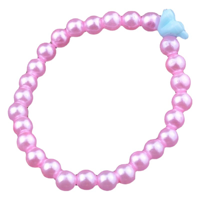 Children's Cute Bracelets Macaron Color DIY Beads Girls Plastic Pearl Jewelry Small Gifts Wholesale