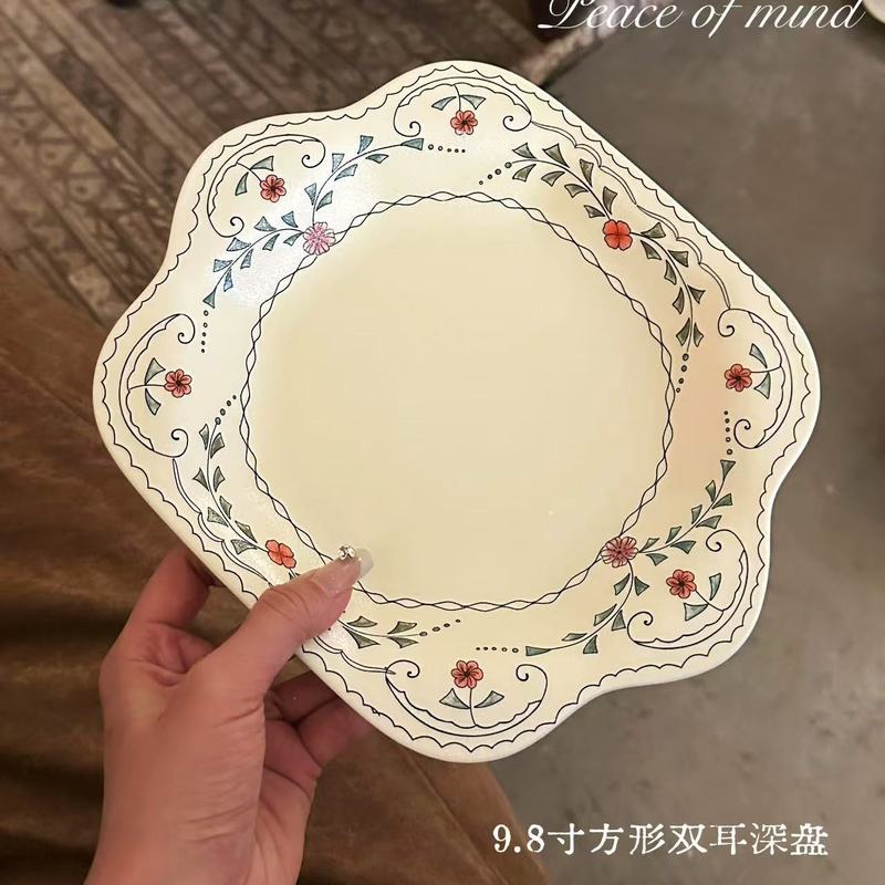 法式高颜值乔迁陶瓷餐具套装家用小碗精致菜盘汤面碗礼物米饭碗盘|undefined