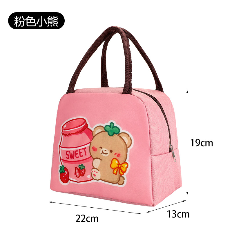 Bolsa para lonchera con aislamiento de papel de aluminio, bolsa de mano con dibujos animados, bolsa de almuerzo para el trabajo de estudiantes, bolsa de almuerzo con aislamiento para niños, bolsa bento.