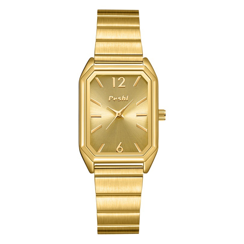 POSHI simple placa cuadrada pequeña aleación reloj de mujer moda casual reloj de cuarzo de mujer reloj impermeable de mujer al por mayor