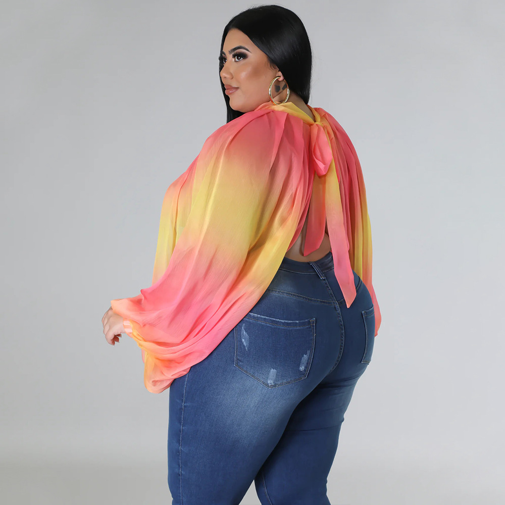 252g Weight Long Sleeve Sleeve Length Regular Sleeve Sleeve Type Spandex, Polyester, Chiffon Fabric Type Long Top Length Blouse Tops Type Daily, Street Occasion Round Neck Neckline Regular Fit Fit Type Color Block Pattern Spring&Summer Season Streetwear Style Blouse Long Sleeve Plus Size Tops Streetwear Color Block 50