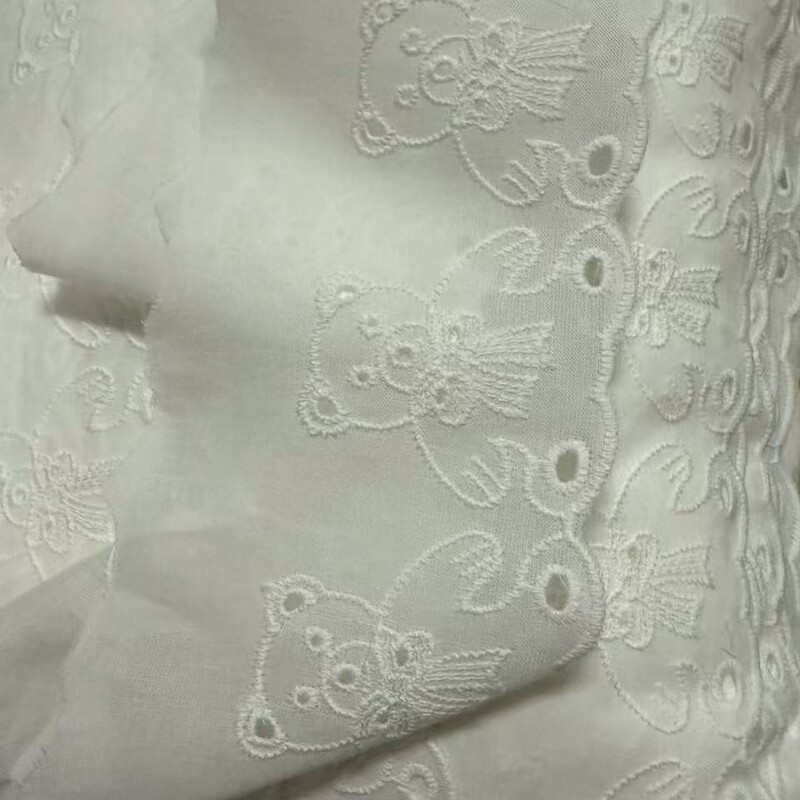 Ready-Made Cotton Teddy Bear Embroider Lace DIY Children's Clothing Decoration Home Baby Clothes Sleeves Skirt Accessories