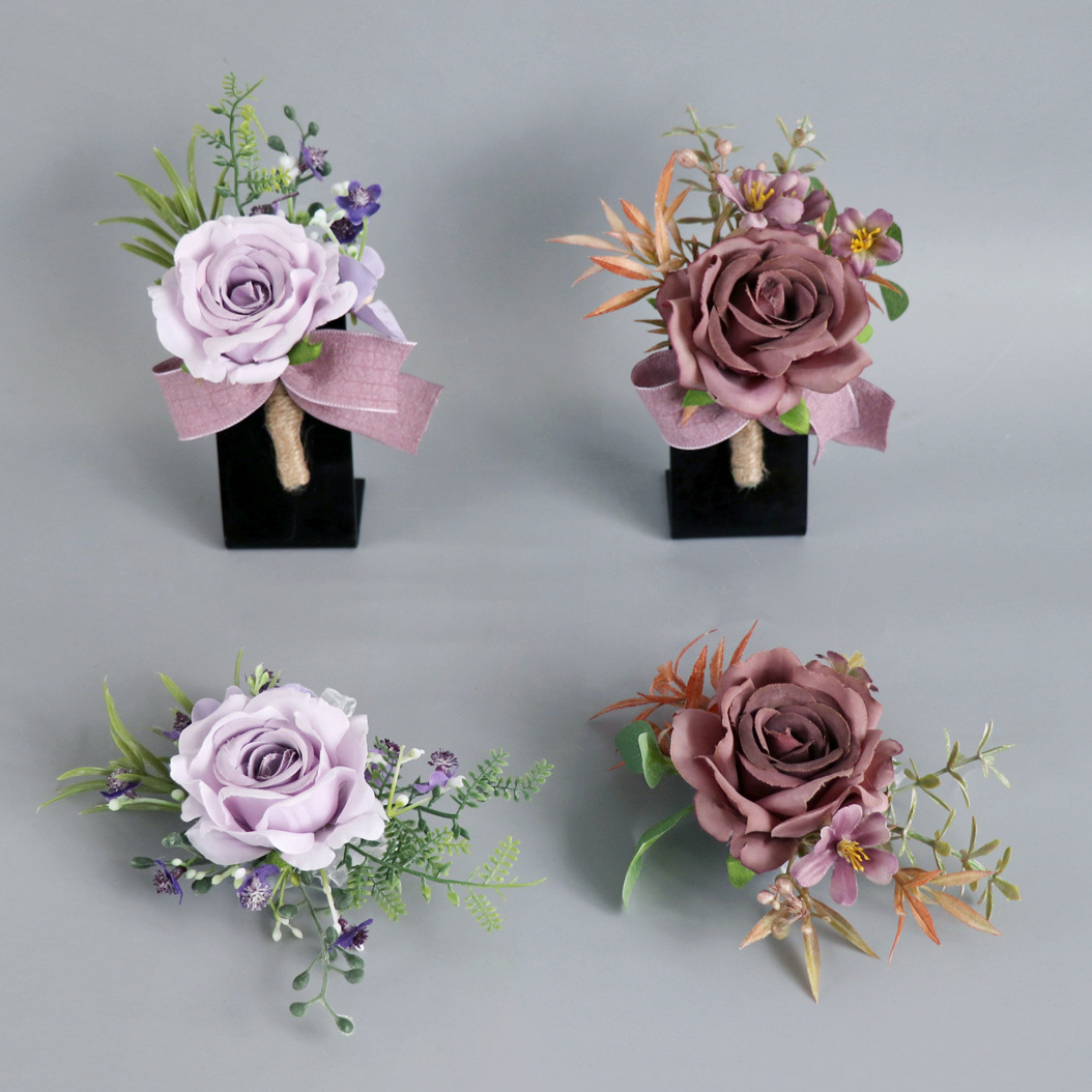 2024亚马逊新款胸花手腕花结婚新郎新娘襟花婚礼姐妹闺蜜手花仿真