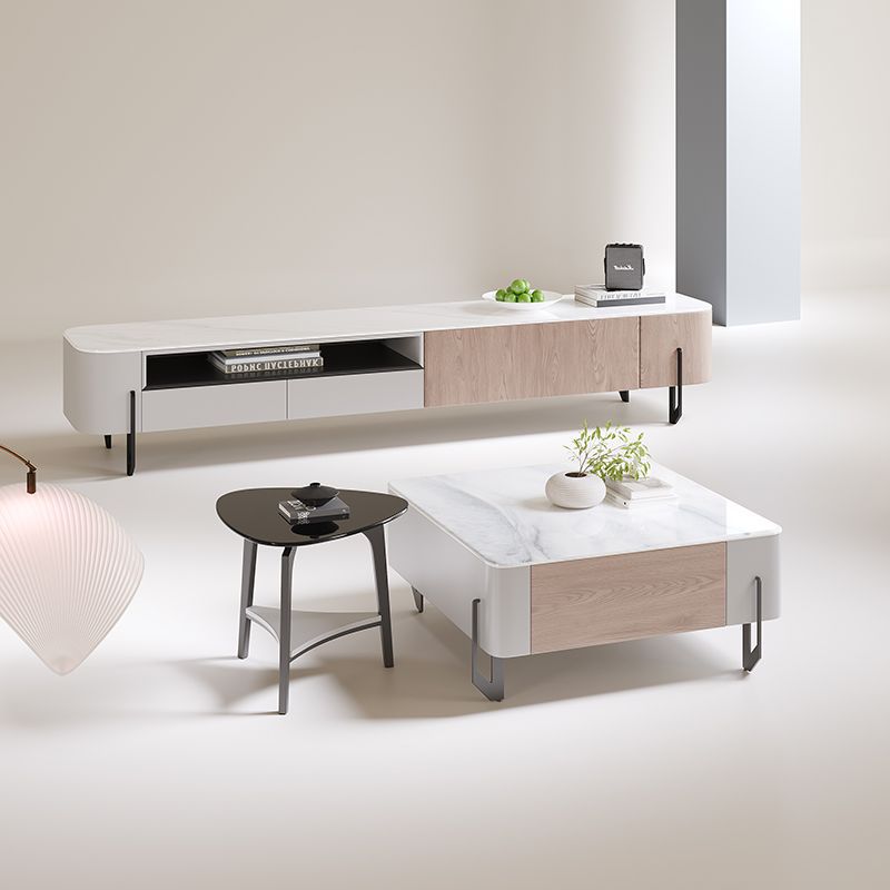 Italian Accessible Luxury Slate Coffee Table Tv Cabinet Combination Home Modern Simple Small Apartment Living Room Furniture 2025 New Style