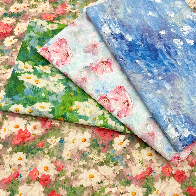 Cloth, decorations, curtain, American style, flowered, cotton and linen