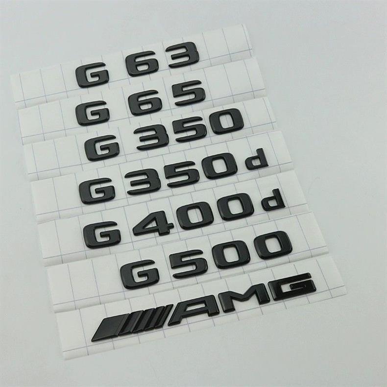 Mercedes-Benz G-Class G500 emblem, G63 lettering, AMG car stickers, 65 rear badge, V8 BITURBO side badge, black