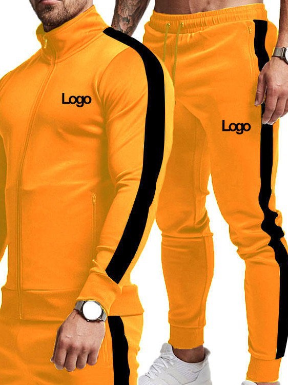 Trajes casuales transfronterizos nuevos hombres deportivos comercio exterior chaqueta de moda con cremallera trajes deportivos pantalones de manga larga 6643
