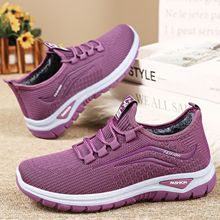 冬季女鞋棉靴跨境大码中老年妈妈鞋飞织二棉棉鞋防滑保暖老人靴子