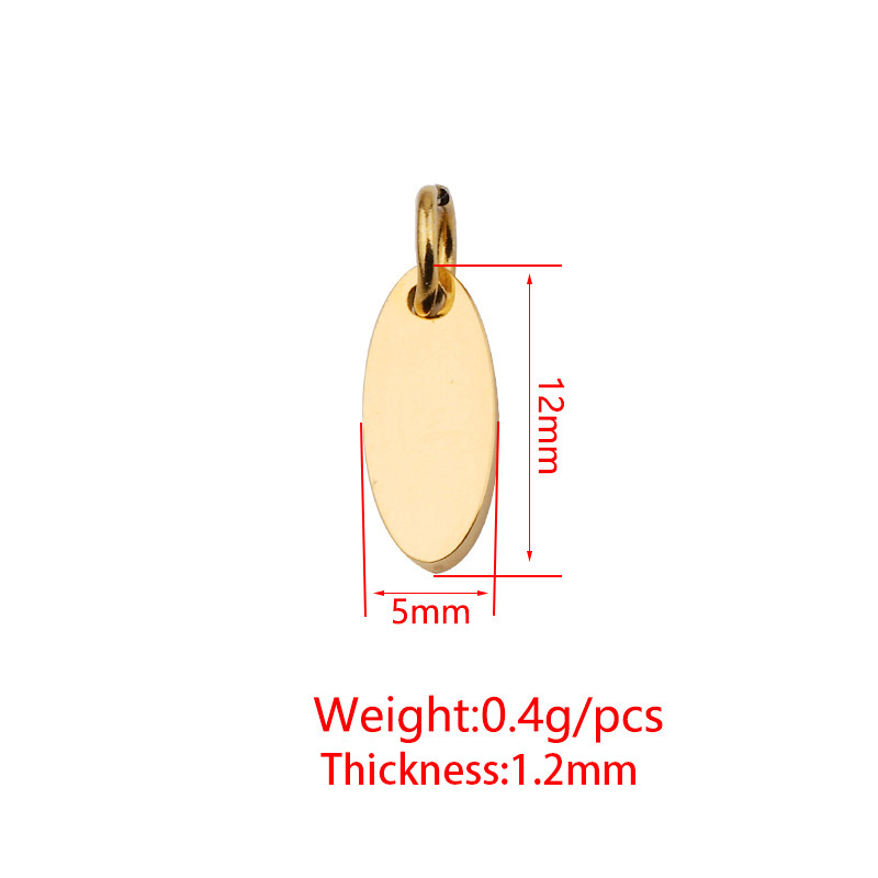 1g Weight PVD Coated Gold Plating Process Pendant Jewelry Making Type Real Gold Plated Plating Material 1 Piece 304 Stainless Steel PVD Coated Real Gold Plated Geometric Customization Laser Engraving Pendant DIY Jewelry Accessories