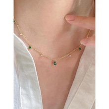 M 56726 Emerald Drop CZ Necklace ��ĸ��ˮ���ʯ�����羳
