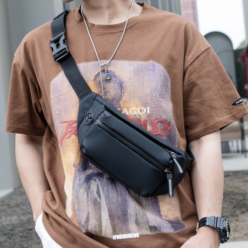 Men's Waterproof Chest Bag, Wholesale Casual Outdoor Sports Single Shoulder Crossbody Bag, Fashion Korean Version Trendy Male Bag, Cross-border