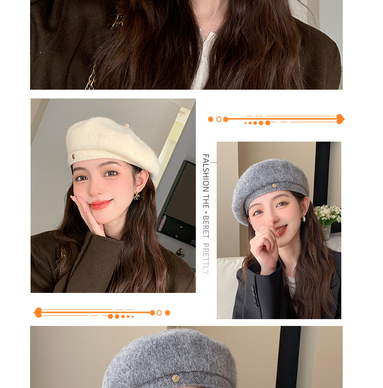 2024 Herbst und Winter Koreanische Ausgabe Internet Celebrity Fashion Baskenmütze Double Wear Vielseitiger Knospenhut Show Face Kleine Malermütze Weiblich_voghion.com