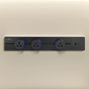 Mobile Rail Socket Aluminum Alloy Surface-Mounted Sliding Socket USB Interface Fast Charging A+C Black 110-250V