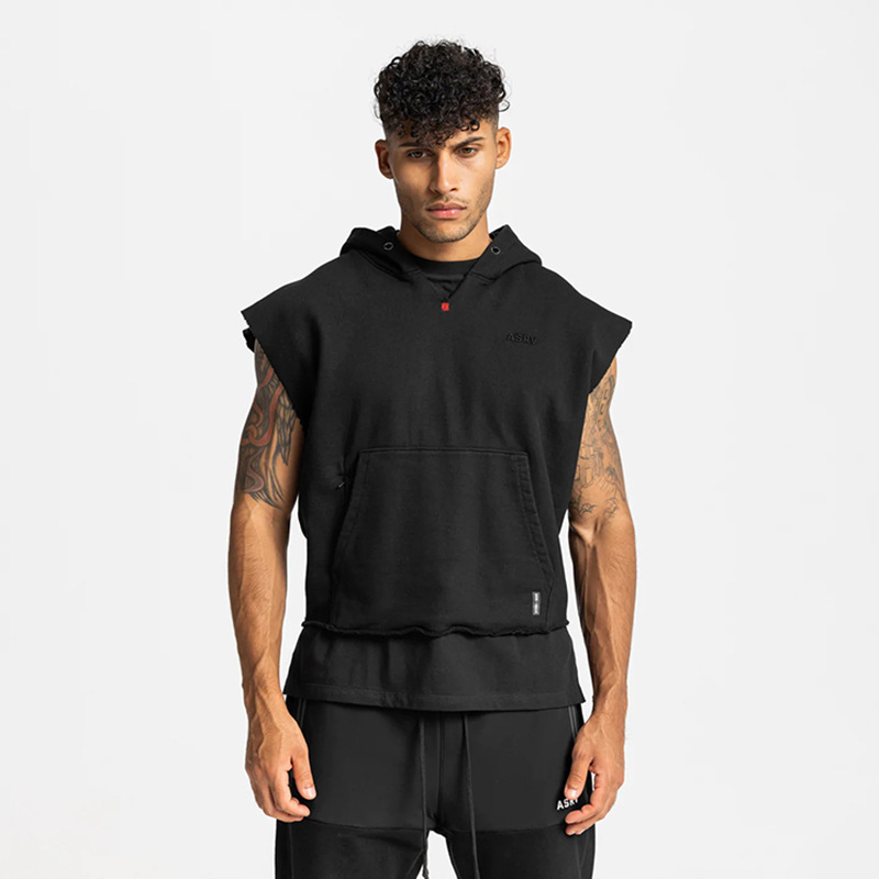 Cross-Border Men's Clothing Spring and Autumn Men's Vest Outerwear American Style Youth Pullover Hooded Vest Men's Casual Sports Jacket Cross-Border Men's Clothing Spring and Autumn Men's Vest Outerwear American Style Youth Pullover Hooded Vest Men's Casual Sports Jacket