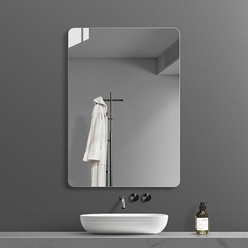 Frameless Bathroom Mirror Frameless Punched Bathroom Bathroom Household Wall-Mounted Glass Mirror Explosion-Proof Mirror
