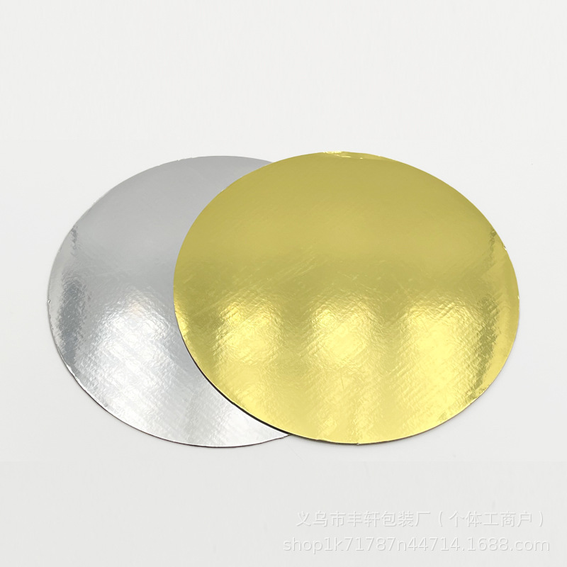 tambores de pastel de tres capas corrugados base de pastel de aluminio de oro brillante placa de transferencia de pastel de 2.5-3mm almohadilla de pastel
