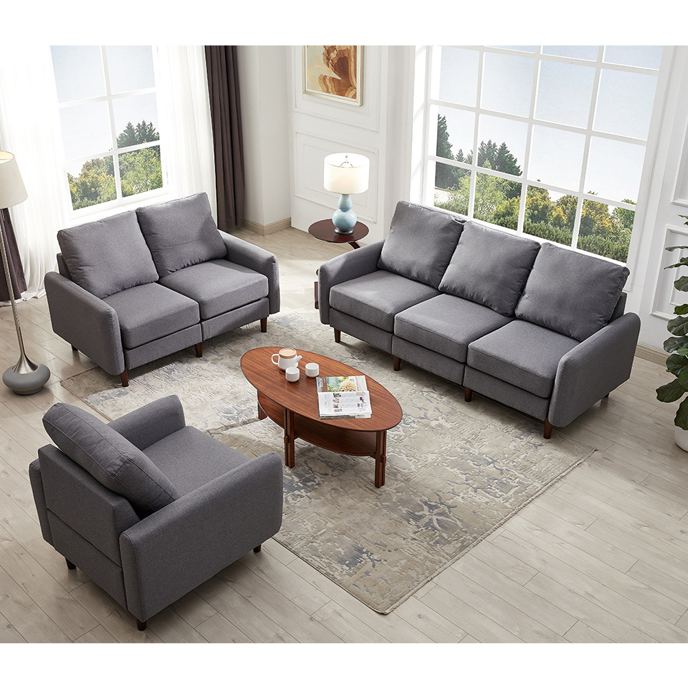 北欧小户型布艺沙发简约现代简易三人出租房用客厅组合免洗科技布