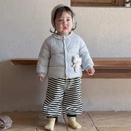婴幼儿羽绒服冬装新款韩系洋气女宝宝白鸭绒轻薄保暖外套儿童上衣