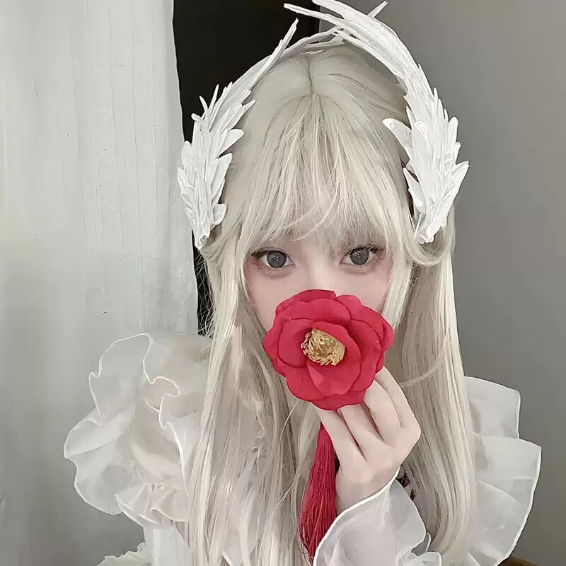 Angel Wings~White Feather Wing Hairpin White Swan Cosplay Party Headwear Photo Prop Decoration
