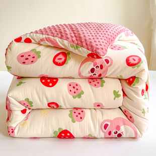 Washed Cotton Double-Layer Yarn Bean Quilt with Fleece, Quilt Core, Live Bean Fleece Quilt, Quilt Core, Winter Quilt, Spring and Autumn Quilt