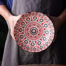 創意歐式波西米亞陶瓷碗餐具個性菜盤網紅外貿餐具碗盤碟套裝批發