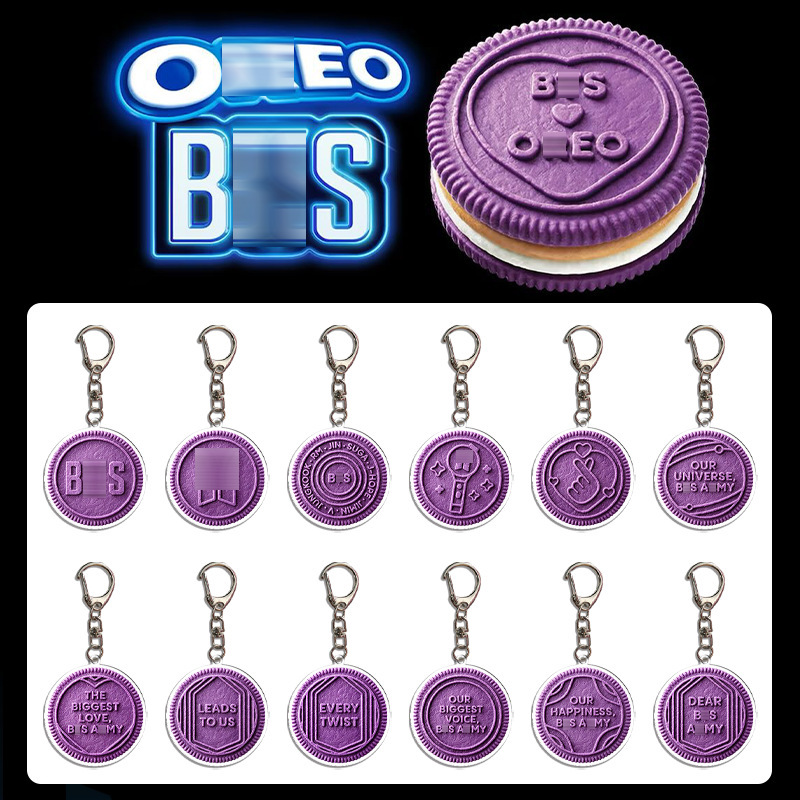 Bts Oreo Cookies Collaboration Acrylic Keychain Pendant Jk V Merchandise