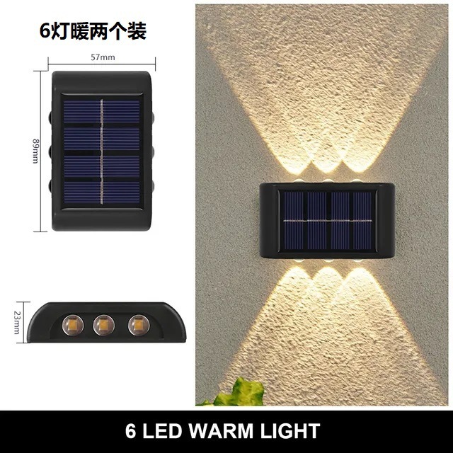 Lámpara de pared solar al aire libre paisaje patio ambiente impermeable exterior decoración de pared terraza luminosa luz de pared lavable