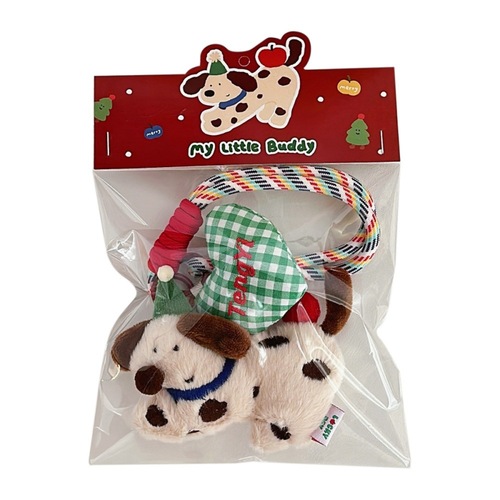 新款创意布艺小狗挂件甜美少女百搭小挂饰背包钥匙扣挂坠饰品批发