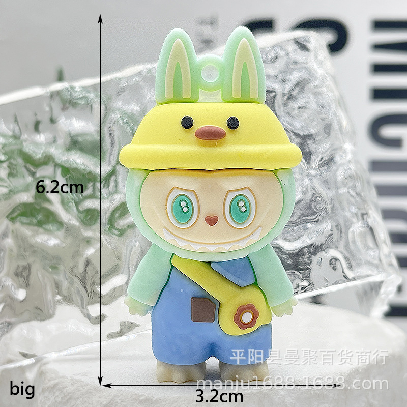 卡通拉布布钥匙扣公仔盲盒挂件跨境labubu迷你手机小挂件拉布布配|undefined