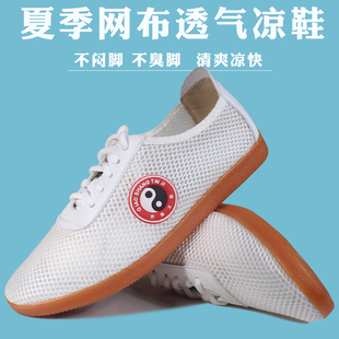 Tai Chi Shoes Canvas Mesh Summer Martial Arts Tai Chi Practice Training Shoes Thickened Tendon Sole Men's Factory Direct Sale