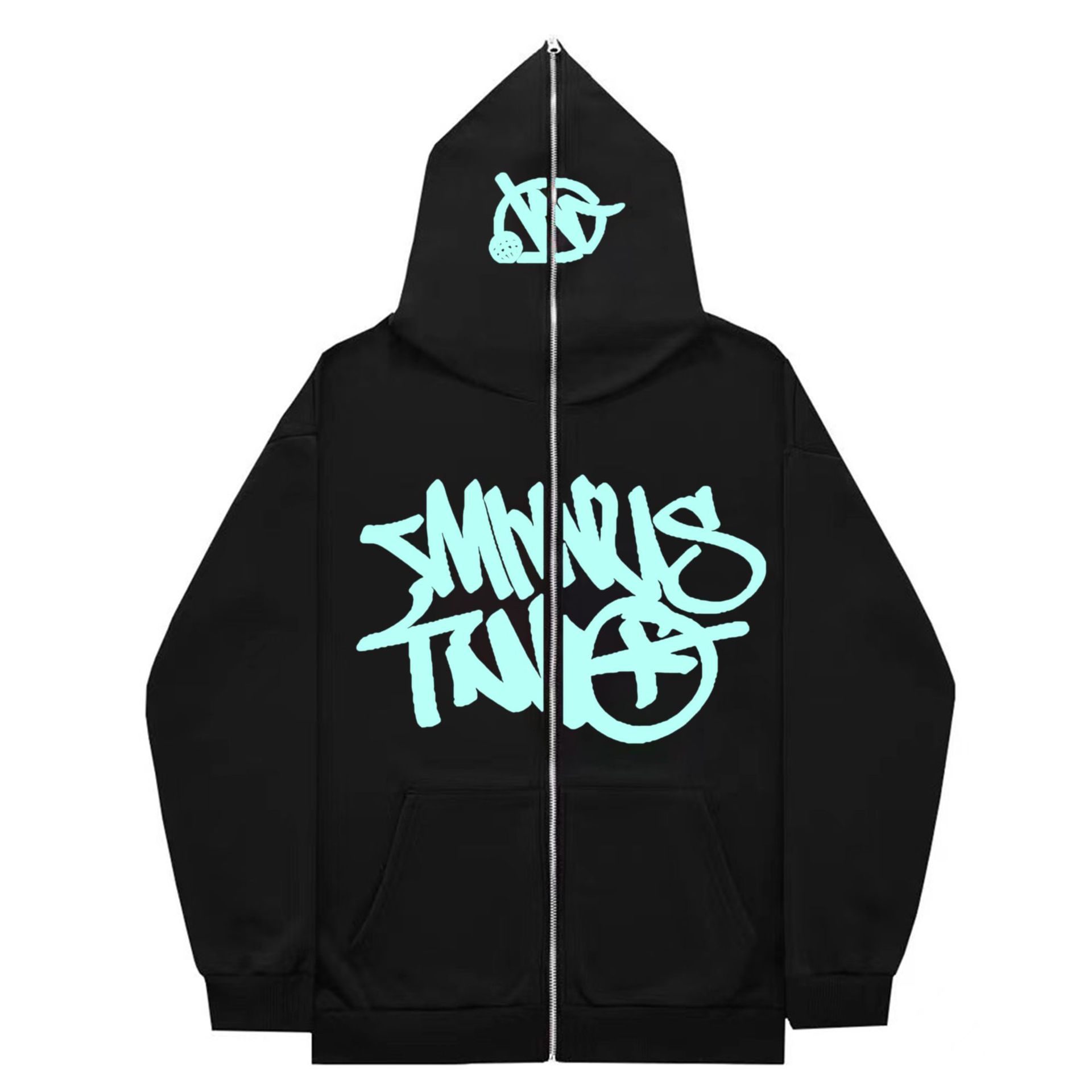Black/light blue words Image