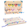 Wooden magnetic digital cognitive labyrinth with clove mushrooms, smart toy for teaching maths, color perception, training, early education