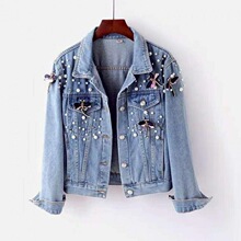 X 28641 Embroidered Denim Jacket �廨ţ������ �羳��Ӧ