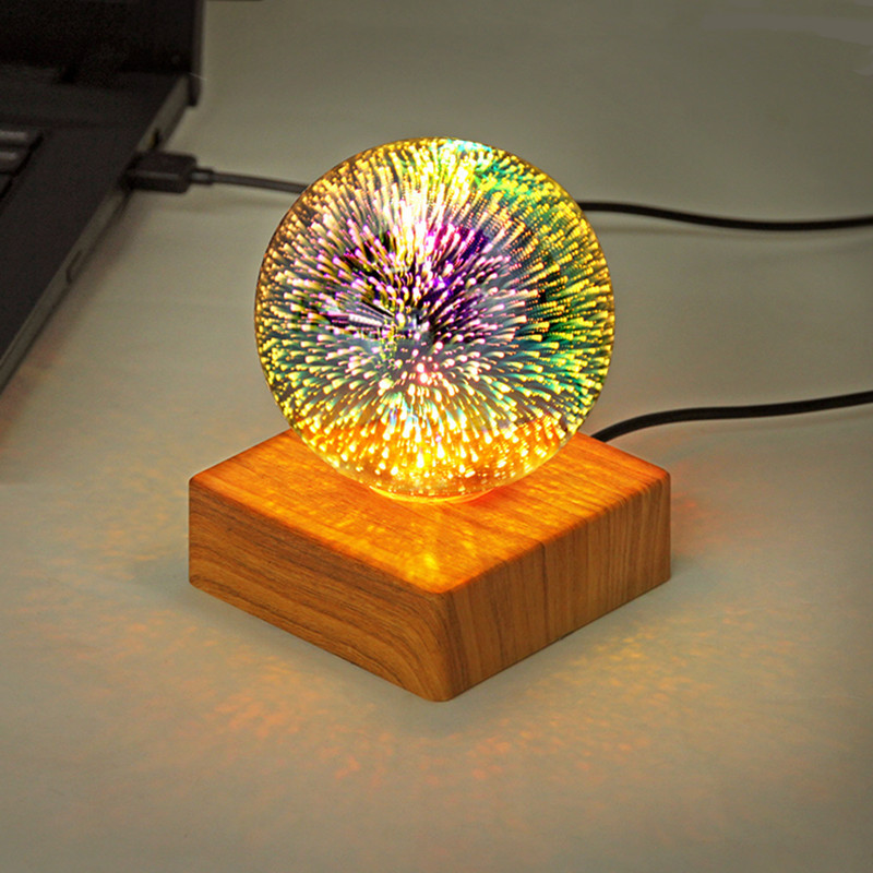 Romantic Fireworks Projector USB Plug-in Loving LED Atmosphere Night Light Colorful 3D Stereo Magic Starry Night Light